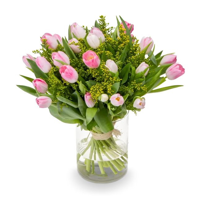 Bouquet of pink tulips